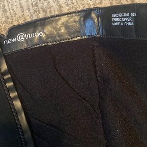 New Attitude Black Suede High Heel boots Size 10M